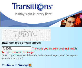 Transitions Eyewear Site - impossible to read with my new lenses