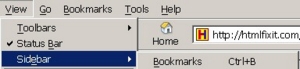 Enable the Bookmark Sidebar from the Toolbar